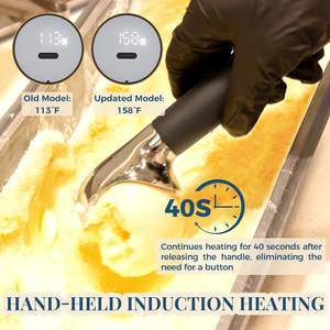 Cuchara Eléctrica para Helado, Cuchara Autocalentable para Helado Duro, Batería Recargable, Metal Resistente a la Oxidación, Fácil de Limpiar - Product Image 2