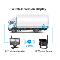 Hesida HD 1080P Pantalla de coche cámara de respaldo de coche inalámbrica con 7 pulgadas 4ch Quad Display Monitor grabadora para RV/SUV/Van/Pickup/camión