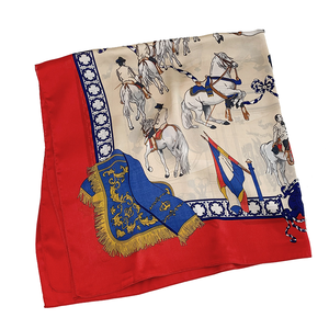 Groothandel 2020 Nieuwe Design Hoofd Wraps Sjaals 90X90Cm Luxe Paard Bedrukt Vrouwen Vierkante Chiffon Sjaal - Product Image 3