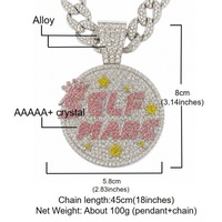 Pendentif circulaire Hip Hop SELFMADE en alliage, accessoire de chaîne cubaine pour rappeur, vente en gros