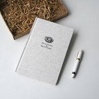 Journal de gratitude personnalisé avec logo, format A5, couverture rigide, tissu en lin, carnet de notes en gros avec boîte cadeau