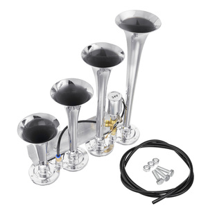 Bocina de Aire Súper Ruidosa de 185DB con 4/Cuatro Trompetas de Metal Cromado para Tren, Coche, Vehículo, Camión, Barco 12/24V - Product Image 6