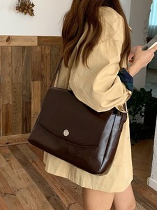 Women's Retro Large Capacity Simple Messenger Bag with Waterproof Feature New Spring Fashion Polyester Lining Commute <b>Briefcase</b> - Product Image 6
