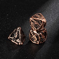 Lot de 7 dés de jeu de rôle D&D en métal, motif crâne évidé, pour jeux de société RPG, durables et de luxe