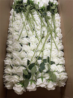 Vente en gros de roses artificielles toucher réel velours rouge blanc roses simples fleur fleur décorative pour mariage