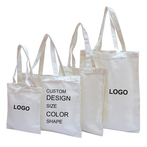 Sacs fourre-tout en toile personnalisés, couleur unie, fermeture à glissière, design minimaliste, légers, pour la plage, les courses, usage quotidien, broderie de logo - Product Image 1