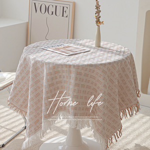 French Style <b>Tablecloth</b> <b>Round</b> Cotton Linen Blend Washable Home Use - Product Image 5