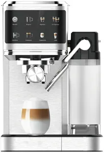 Machine à café expresso multifonction Anbo 2026 1350W <span class=keywords><strong>avec</strong></span> mousseur à lait, panneau tactile pour la maison <span class=keywords><strong>et</strong></span> le bureau, idéale pour faire du cappuccino - Product Image 2