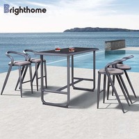 Ensemble table et chaises de comptoir de bar modernes meubles sur mesure pour jardin extérieur imperméable