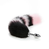 Jouets sexuels pour adultes BDSM, plug anal multi-couleurs en patchwork, queue de renard, stimulation des fesses
