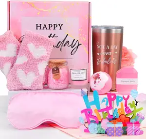 2023 New Design get Well Soon Gifts Perfect Birthday Gifts for Women Mom Sister Friends Self-Care Wrapper Basket Pink color