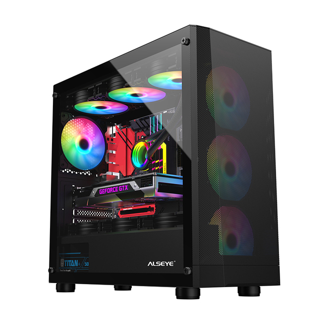 ALSEYE Micro ATX Computer Cases Towers Pc Cooling Gaming Computer case Glass Cabinet