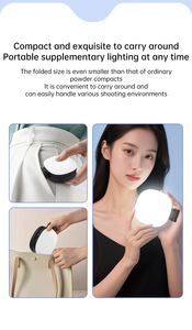 Lulin Lampe de poche portable magnétique pour téléphone portable, lumière selfie, support de téléphone à rotation à 180 degrés, <span class=keywords><strong>miroir</strong></span> intégré, rechargeable - Product Image 3