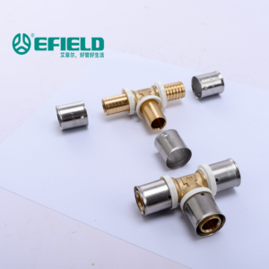 Ajuste de prensa pex, igual en T, utilizado para conexión de tubería pex de <span class=keywords><strong>Efield</strong></span> China - Product Image 1