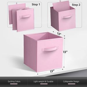 Custom Non Woven Fabric Handle Square Foldable Space Saving Multi-Function Furniture Storage Box <b>Bin</b> Drawer - Product Image 3