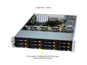 SSG-522B-ACR12H 2U เซิร์ฟเวอร์แบบแร็คแบบซ็อกเก็ตเดี่ยว DDR5 ECC NVMe Hot Swap Barebone ความหนาแน่นสูง สำหรับจัดเก็บข้อมูลฐานข้อมูล คลาวด์ แบบกำหนดเองได้ - Product Image 5