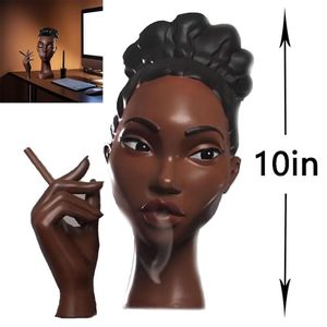 Креативная черная женская голова из смолы для рукоделия ладан горелка для домашнего декора и ароматического диффузора подарок - Product Image 2