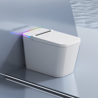 Toilette intelligente de luxe à usage complet, glaçure noire, forme carrée, toilette intelligente automatique intelligente avec nettoyage par buse UV