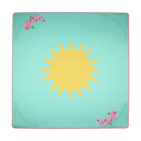 Tapis de table Mahjong tendance, carré, antidérapant, en néoprène, avec motifs floraux, étoiles de mer et soleil, pour la décoration de fêtes à domicile