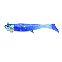 Produits phares LUTAC – Appât de pêche 3D œil de poisson personnalisable de haute qualité, 92 mm, 16 g, en plomb souple, lumineux pour la nuit, une tête deux queues