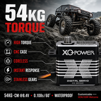 Servomoteur numérique sans noyau XQ-S8050D 54 kg, couple élevé, étanche, engrenages en acier inoxydable, aluminium CNC, 8,4 V, pour voiture RC et robot, vente en gros