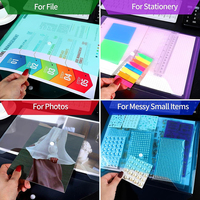 Carpeta de Archivo con Cierre a Presión, Reutilizable, Impermeable, Duradera, Transparente, con Logotipo Personalizado, para Documentos de Oficina y Escolares, Tamaño A4
