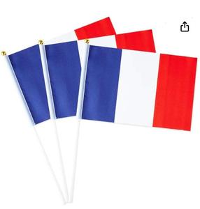 Drapeaux à agiter à la main personnalisés pour le jour du match de football 2026, 48 pays, en polyester de haute qualité, imprimés numériquement, promotion <span class=keywords><strong>France</strong></span> - Product Image 1