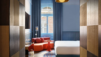Tête de lit moderne en bois cinq étoiles Inn Express Ensembles de chambre à coucher d'hôtel pour hôtels appartements villas