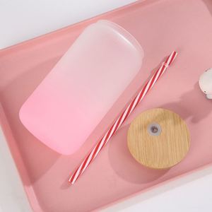 Rustic Charm 12oz Glass Mason Jar with Straw for Farmhouse <b>Kitchen</b> - Product Image 4