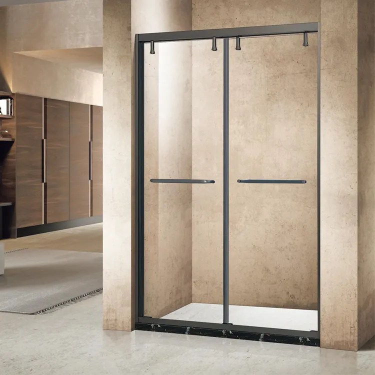מודרני עיצוב מלון דירה עוקף הזזה דלת מקלחת מארז מותאם אישית גודל 8mm 10mm מזג זכוכית פנל מקלחת זכוכית דלת