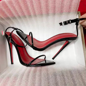 12CM New Fashion Red Insole Sexy Stiletto Thin Trendy Summer Slip-On Club Height Increasing High Sandal <b>Heels</b> <b>for</b> <b>Women</b> - Product Image 2