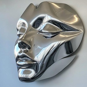 Scultura da Parete Moderna in Acciaio Inossidabile 3D con Volto Femminile, Arte Astratta Decorativa - Product Image 6