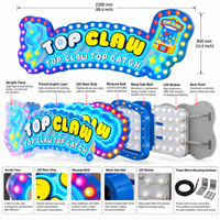 Panneau LED personnalisé en acrylique pour borne de jeu de machine à griffes, centre de divertissement et stand lumineux