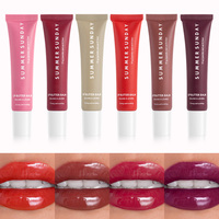 Gloss à lèvres multicolores en marque privée avec 6 couleurs vibrantes, sans cruauté, hydratant et brillant pour le soin des lèvres