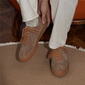 Zapatos de Verano para Hombre de Cuero Genuino de Primera Capa, Suela Blanda, Transpirables, Zapatillas Blancas con Suela de Goma, Diseño de Parches, Punta Cuadrada, con Cordones - Product Image 3