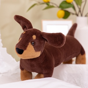 Muñeco de Peluche Realista de Perro Salchicha, Tela Suave al Tacto, Relleno Totalmente Elástico, Cojín Corporal Cómodo, Regalo Perfecto - Product Image 4