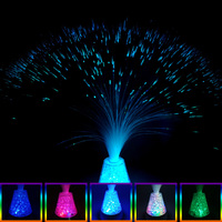 Nouveaux produits personnalisés RVB changement de couleur lampe LED à fibres optiques Base en cristal lumière sensorielle lampe de table colorée