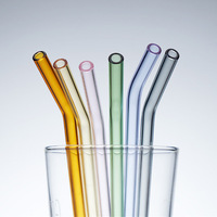 Pailles à boire réutilisables en verre borosilicate transparent, certifiées Lfgb, pour cocktails et jus