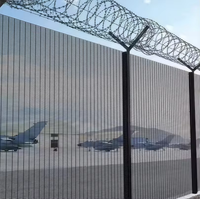 Panel de Malla de Alambre Soldada Galvanizada de Alta Seguridad, Valla Metálica de Acero y Hierro 358 Anti-Escalada para Aeropuerto, Prisión, Frontera