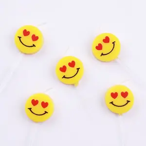 Selling Smiling Winter Spring Hot Selling Children's Fashion Smiling Face Design Cake Decoration Cartoon Smiley Face Birthday Candles