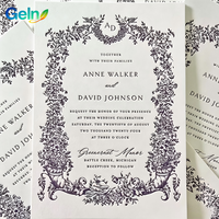 Promotion de prix de gros, impression personnalisée professionnelle, carte de vœux élégante et luxueuse pour mariage