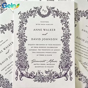 Promotion de prix de gros, impression personnalisée professionnelle, carte de vœux élégante et luxueuse pour mariage - Product Image 2