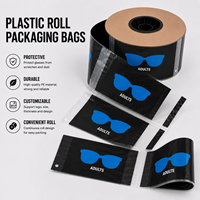 Sacs en rouleau perforés en LDPE, ouverture simple face, sacs en plastique transparents pré-ouverts pour lunettes, motifs personnalisés disponibles