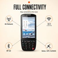 Terminal portable Android PDA 4G LTE avec lecteur de codes-barres pour la livraison, la logistique et les opérations de service sur le terrain