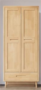 Scandinavian Wooden <b>Wardrobe</b> Shaker Doors Hinged Solid Wood Freestanding Modern Bedroom Furniture 1 Drawer - Product Image 6