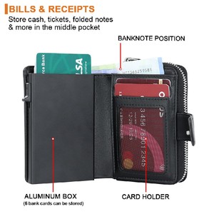 ארנק כרטיס ביקור מקצועי רזה שם כרטיס מחזיק ארנק עם סגירת מגנטיות עם תיק עור קופץ - Product Image 5