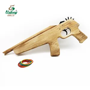 Factory Wholesale Best Selling Kids Gift Outdoor Wood Crafts rifle Rubber Band Gun Toys