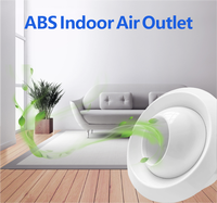 Diffuseur d'air rond en ABS pour plafond, avec buse réglable et amortisseur pour système CVC