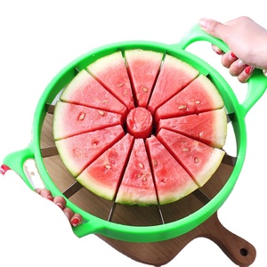 Cortador redondo de frutas y verduras de cocina de acero inoxidable de gran tamaño, herramientas ABS, rebanador de melón y sandía - Product Image 1