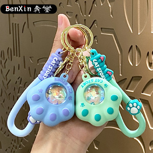 2025พวงกุญแจยางสำหรับผู้หญิง, พวงกุญแจพระอาทิตย์ตกสวยประณีตของขวัญเล็กๆที่แขวนตกแต่งด้วยการระเหิดของผู้ชาย3D - Product Image 5